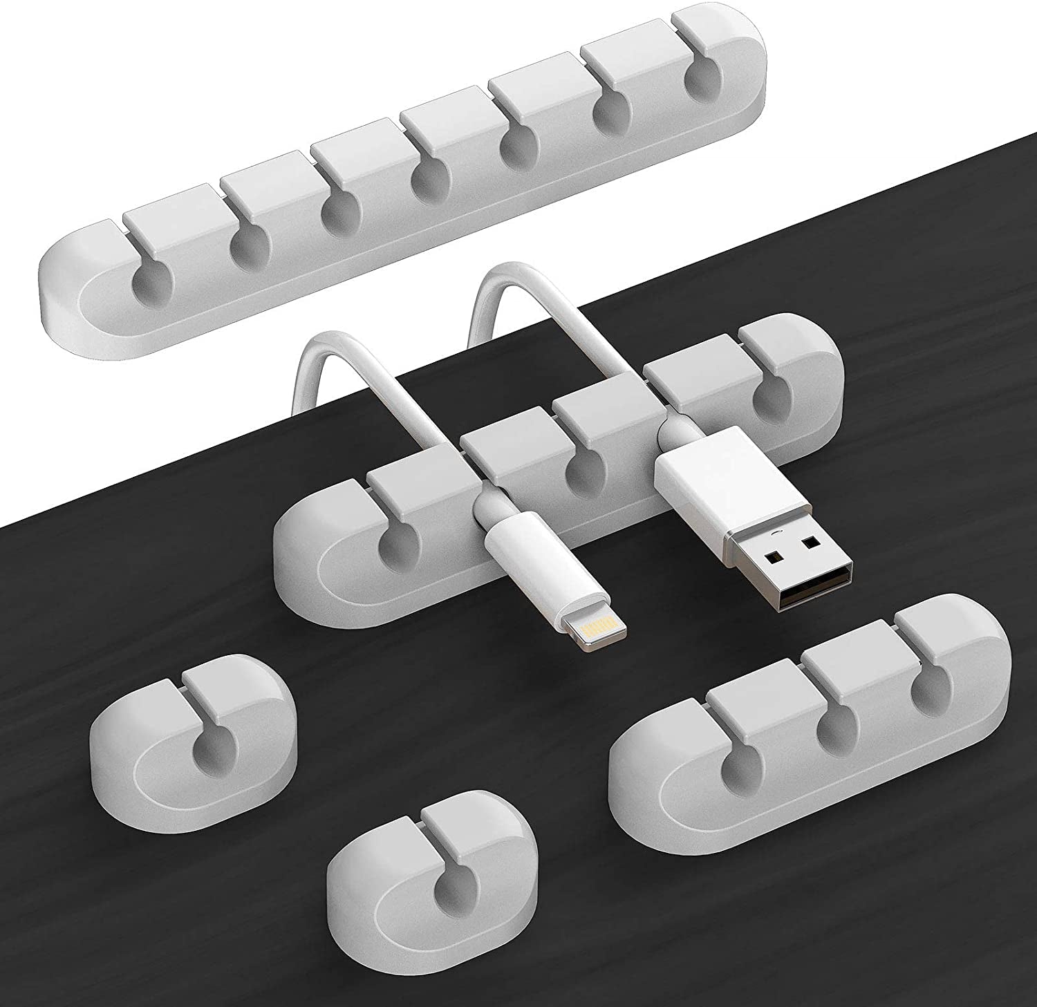  5 Packs Desk Organizer & Cable Clips: Clear Your Desk, Cable Holder 