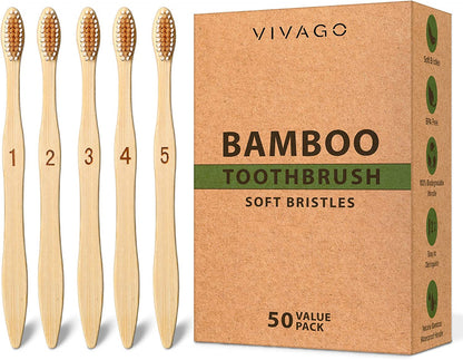 Biodegradable Bamboo Toothbrushes Bulk Soft Bristles