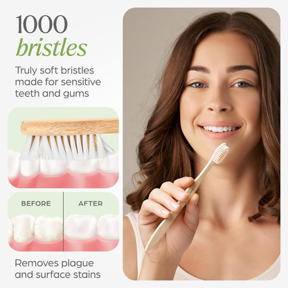 Biodegradable Bamboo Toothbrushes Bulk Soft Bristles