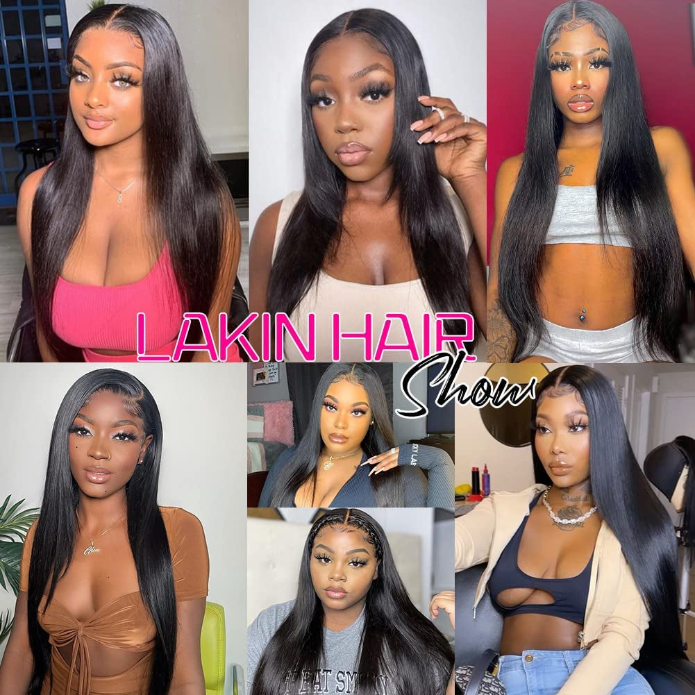 Glueless Lace Front Wig: Natural Black, Straight Human Hair