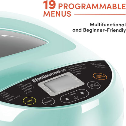 EBM8103M Bread Maker: 19 Functions, 3 Loaf Sizes, Gluten-Free (Mint)