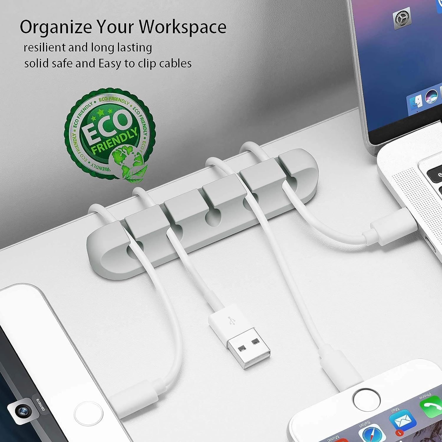  5 Packs Desk Organizer & Cable Clips: Clear Your Desk, Cable Holder 