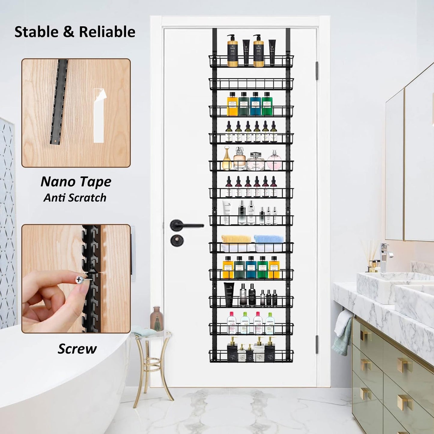 Space-Saving Pantry Organizer: 12 Tiers, Door or Wall Mount