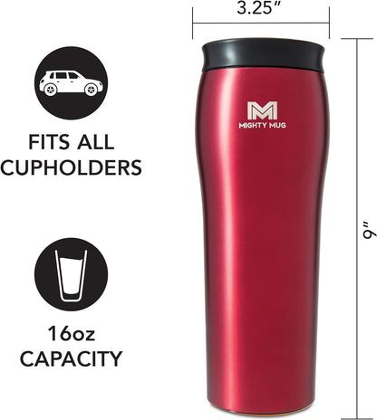 Never Spill Mug: Mug: 16oz, Keeps Drinks Hot/Cold & Leakproof (Rosebud)