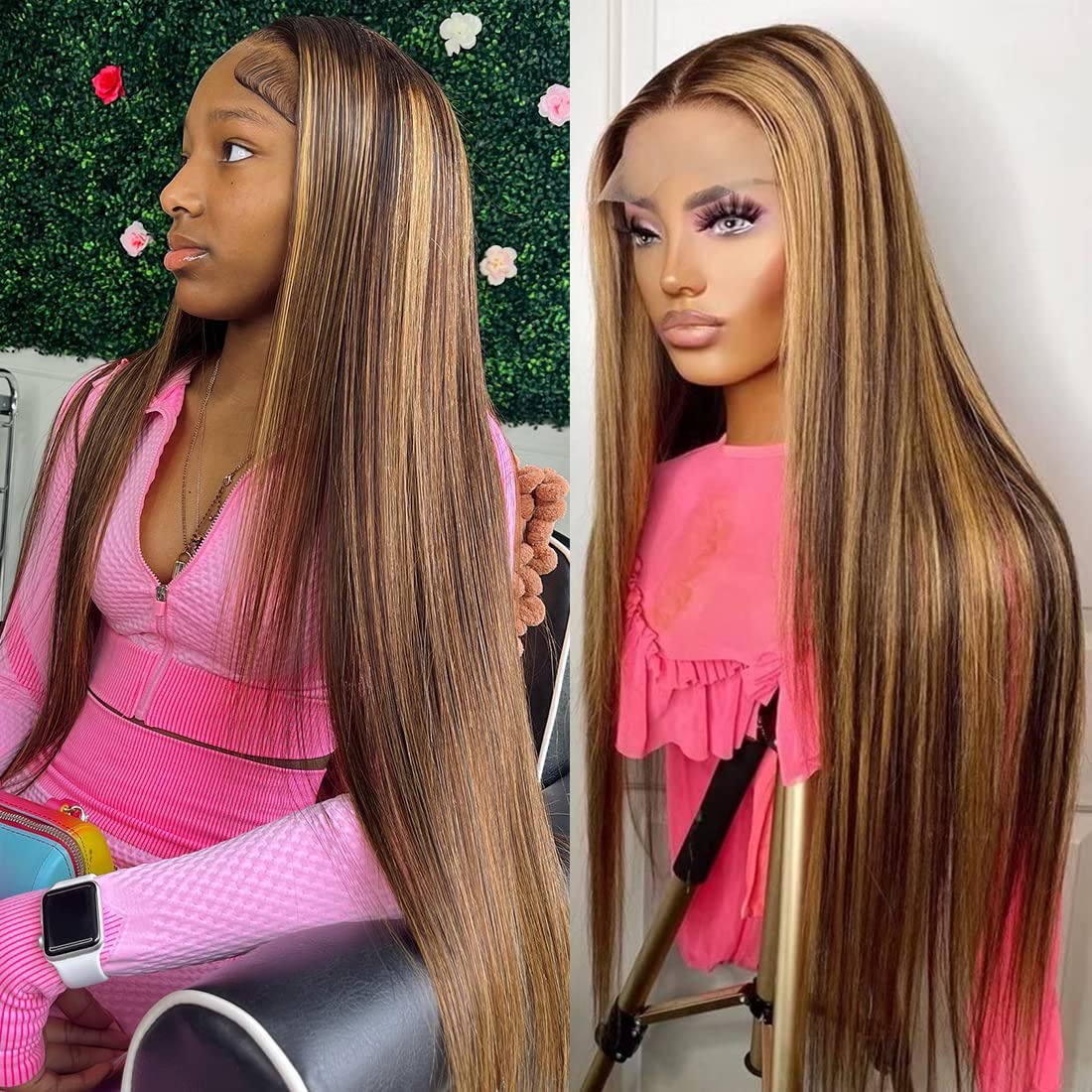 Glueless Lace Front Wig: Natural Black, Straight Human Hair