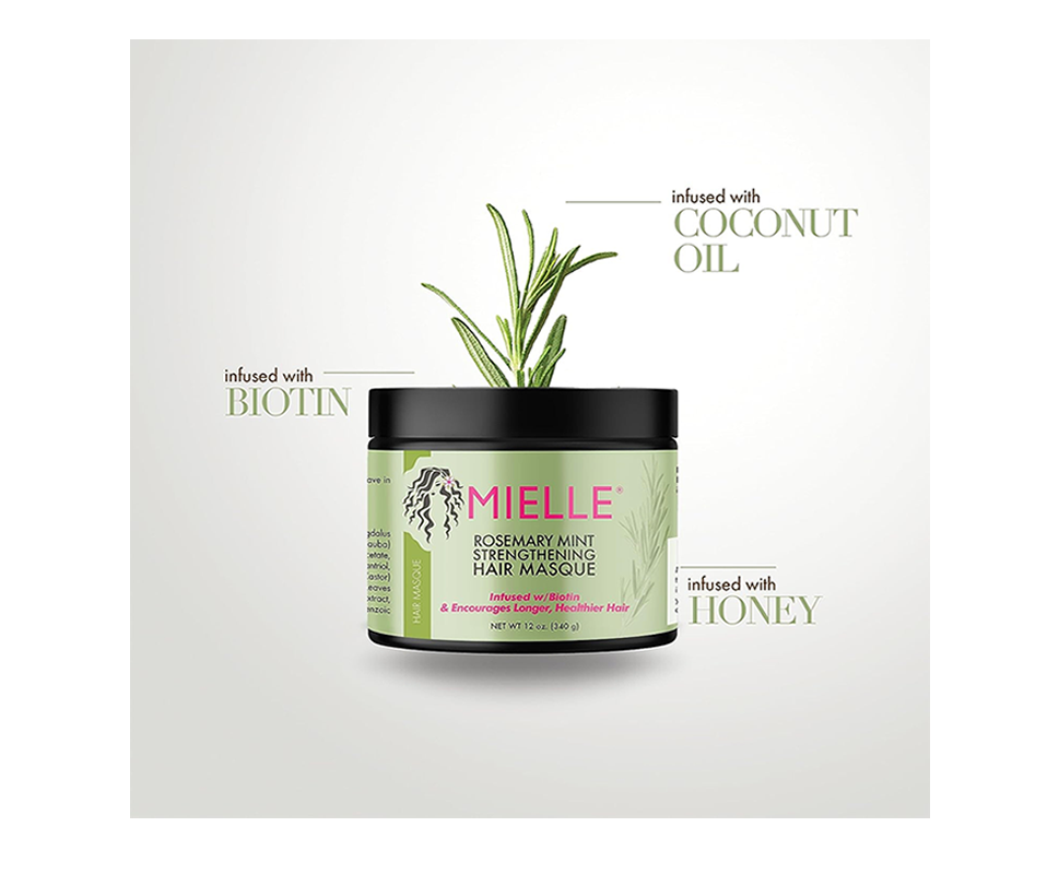 Strengthen & Repair Hair: Biotin Masque with Rosemary & Mint (12oz)