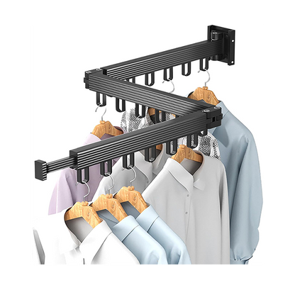 Foldable Wall Dryer Rack (220lb): Space-Saving Laundry Organizer (Steel)