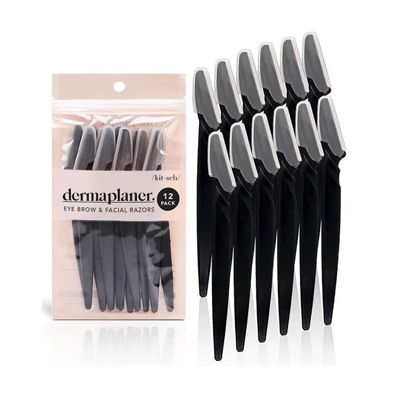  Dermaplane Razor for Women Face and Eyebrow , 12 Pc (Black)