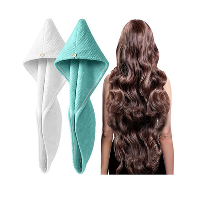 Dry Hair in Minutes! Super-Absorbent Microfiber Hair Towel Wrap (2 pack)