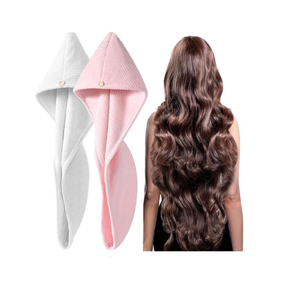 Dry Hair in Minutes! Super-Absorbent Microfiber Hair Towel Wrap (2 pack)