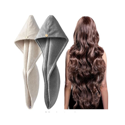 Dry Hair in Minutes! Super-Absorbent Microfiber Hair Towel Wrap (2 pack)