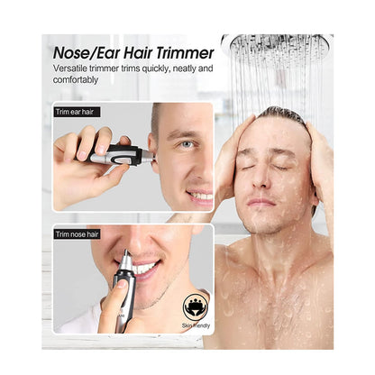 Ear and Nose Hair Trimmer Clipper - 2023 Professional Painless Eyebrow & Facial Hair Trimmer for Men Women, Battery-Operated Trimmer with IPX7 Waterproof, Dual Edge Blades for Easy Cleansing Black