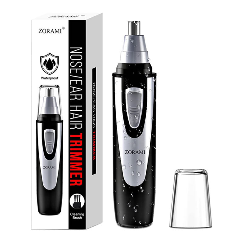 Ear and Nose Hair Trimmer Clipper - 2023 Professional Painless Eyebrow & Facial Hair Trimmer for Men Women, Battery-Operated Trimmer with IPX7 Waterproof, Dual Edge Blades for Easy Cleansing Black