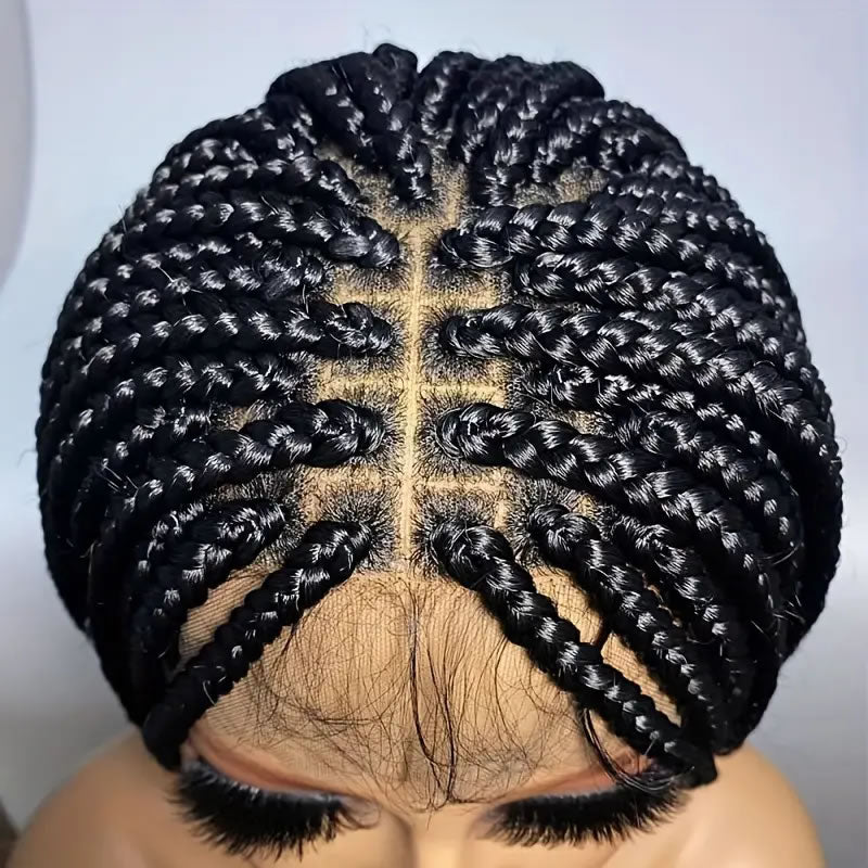 36" Box Braided/knotless Wig with Full Lace & Baby Hair 