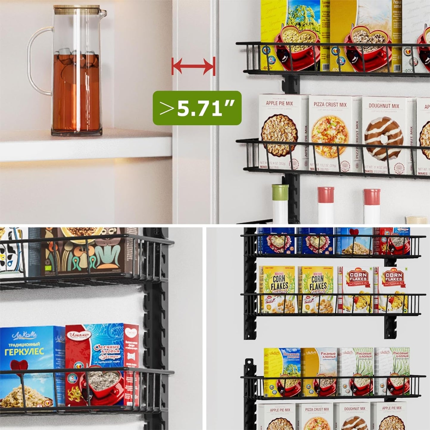 Space-Saving Pantry Organizer: 12 Tiers, Door or Wall Mount