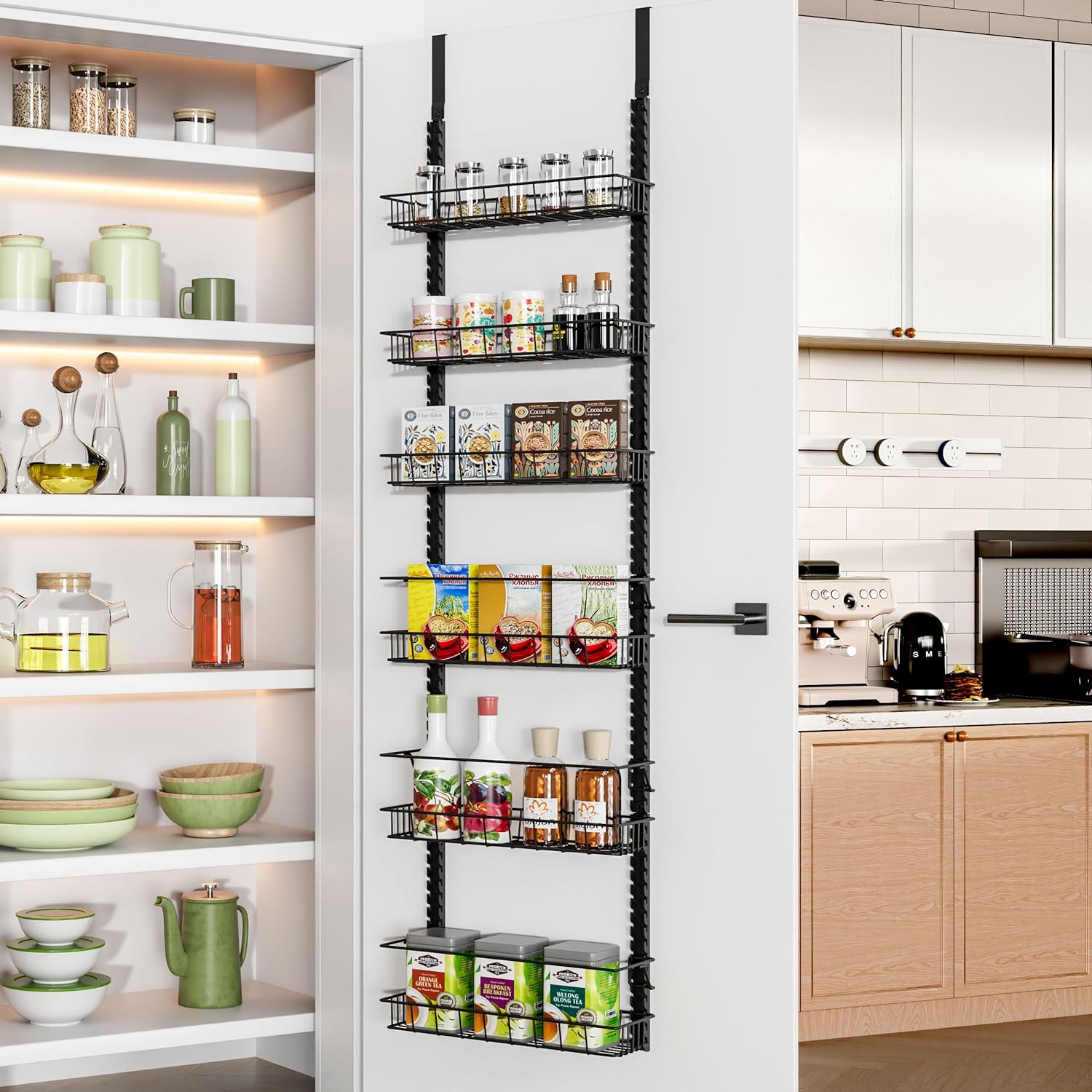 Space-Saving Pantry Organizer: 12 Tiers, Door or Wall Mount