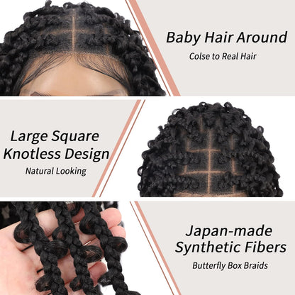 Knotless Box Braided Wigs for Women - Lace Front & Butterfly Bob Styles