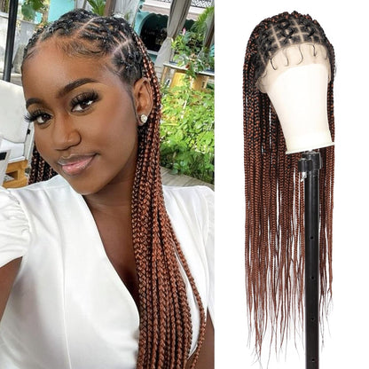 36" Box Braided/knotless Wig with Full Lace & Baby Hair 