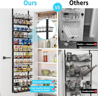 Space-Saving Pantry Organizer: 12 Tiers, Door or Wall Mount